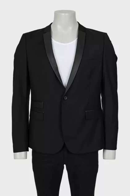 Men's jacket with leather inserts