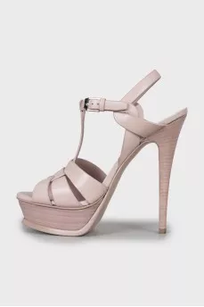 Tribute pink leather sandals