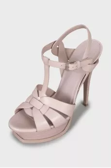 Tribute pink leather sandals