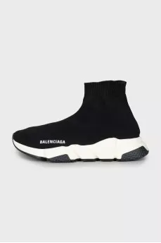 Textile sneakers with brand logo