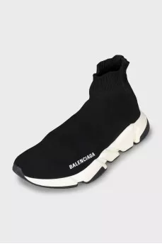 Textile sneakers with brand logo