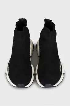 Textile sneakers with brand logo