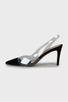 Suede slingbacks with silicone inserts