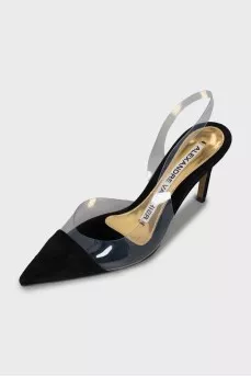 Suede slingbacks with silicone inserts