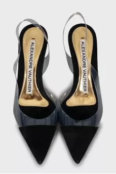 Suede slingbacks with silicone inserts