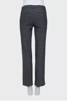 Straight trousers in a checkered print