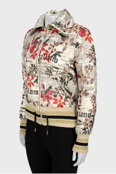 Printed jacket with zipper