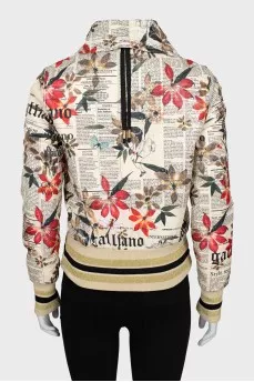 Printed jacket with zipper