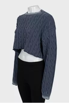 Cropped sweater with textured pattern