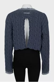 Cropped sweater with textured pattern