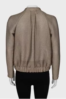 Silk oversized jacket with zipper