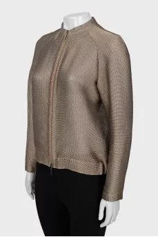 Silk oversized jacket with zipper