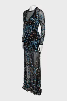 Mesh sequin maxi dress