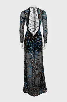 Mesh sequin maxi dress