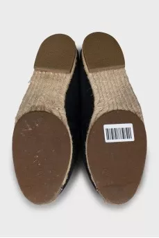 Suede espadrilles with decor