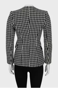 Fitted jacket in houndstooth print