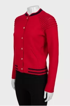 Knitted bomber jacket with buttons