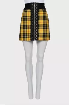 Wool pencil skirt with decor