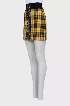 Wool pencil skirt with decor