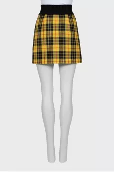 Wool pencil skirt with decor