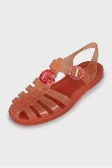 Rubber sandals with brand logo