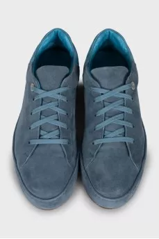 Suede lace-up sneakers