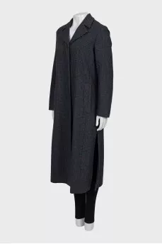 Checkered straight cut coat