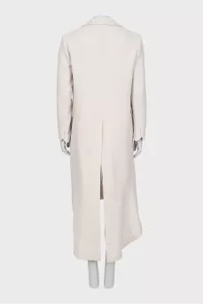 Beige suit with tailcoat and skirt