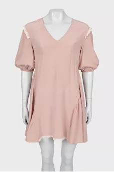 Silk dress with lace