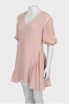 Silk dress with lace
