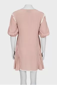 Silk dress with lace