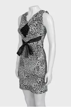 Animal Print Dress with Tie