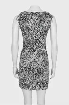 Animal Print Dress with Tie