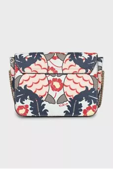 Leather crossbody bag with brand logo