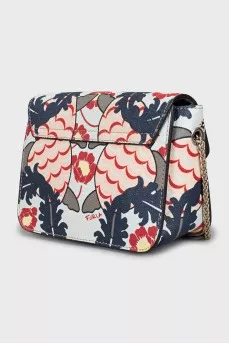 Leather crossbody bag with brand logo