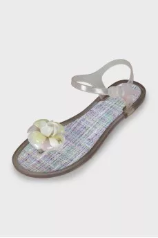 Silicone sandals with brand logo