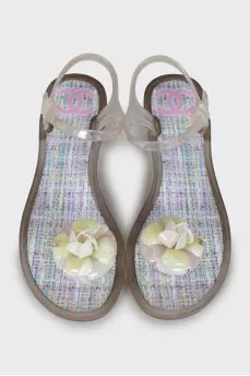 Silicone sandals with brand logo