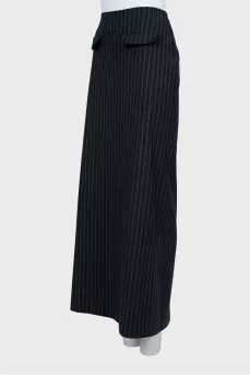 Striped Wool Maxi Skirt