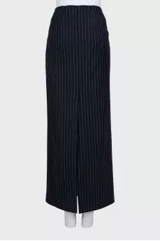 Striped Wool Maxi Skirt