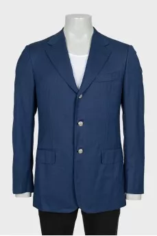 Men's blue straight cut jacket