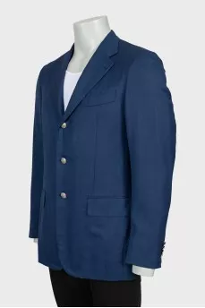 Men's blue straight cut jacket