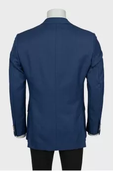 Men's blue straight cut jacket