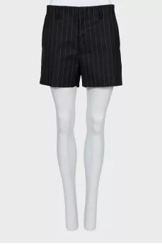 Striped wool shorts