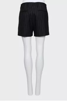 Striped wool shorts