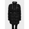 Quilted down jacket with tag