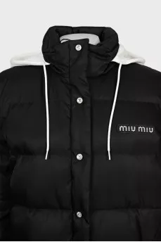 Quilted down jacket with tag