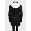 Quilted down jacket with tag