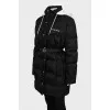 Quilted down jacket with tag