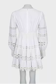 White dress with lace inserts