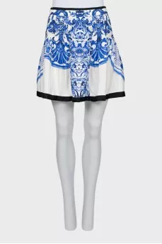 Silk printed skirt